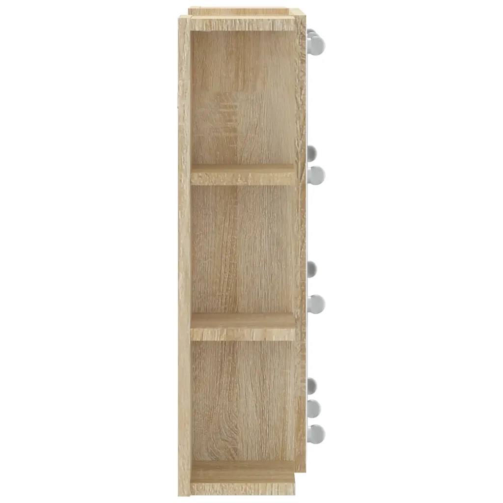 Mobile a Specchio con LED Rovere Sonoma 70x16,5x60 cm 808876