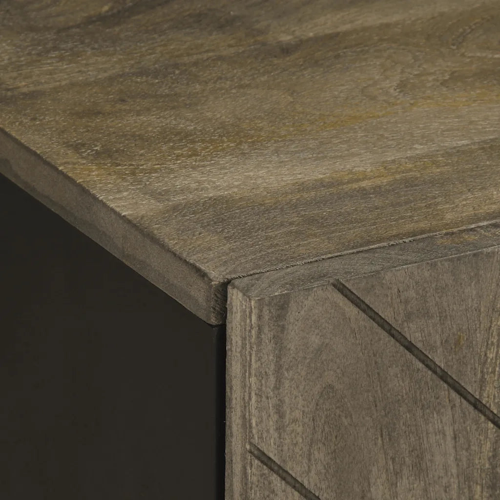 vidaXL Mobile da Bagno a Parete Nero 38x33x48 cm Legno Massello Mango