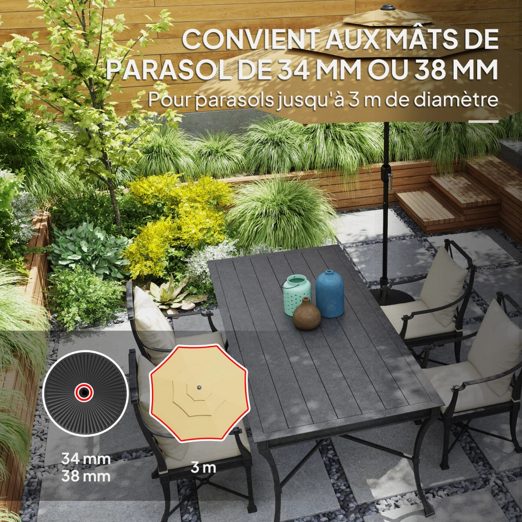 Supporto parasole in HDPE con riempimento acqua sabbia ¨C Zephmum ¨C Nero ?55x30cm