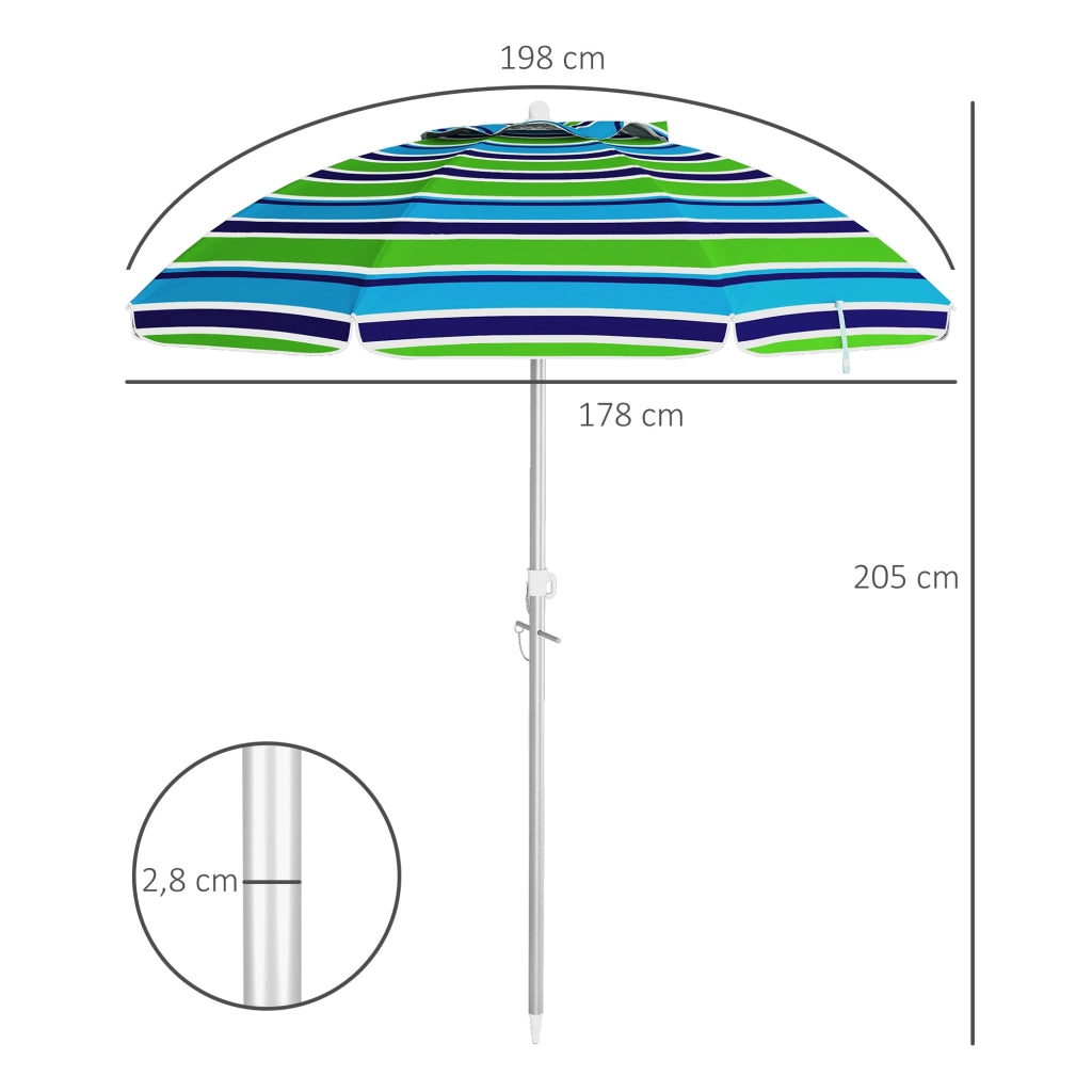Ombrellone da spiaggia ¨C Zephmum ¨C ?178 cm, UV40+, regolabile in altezza, con ventilazione e borsa