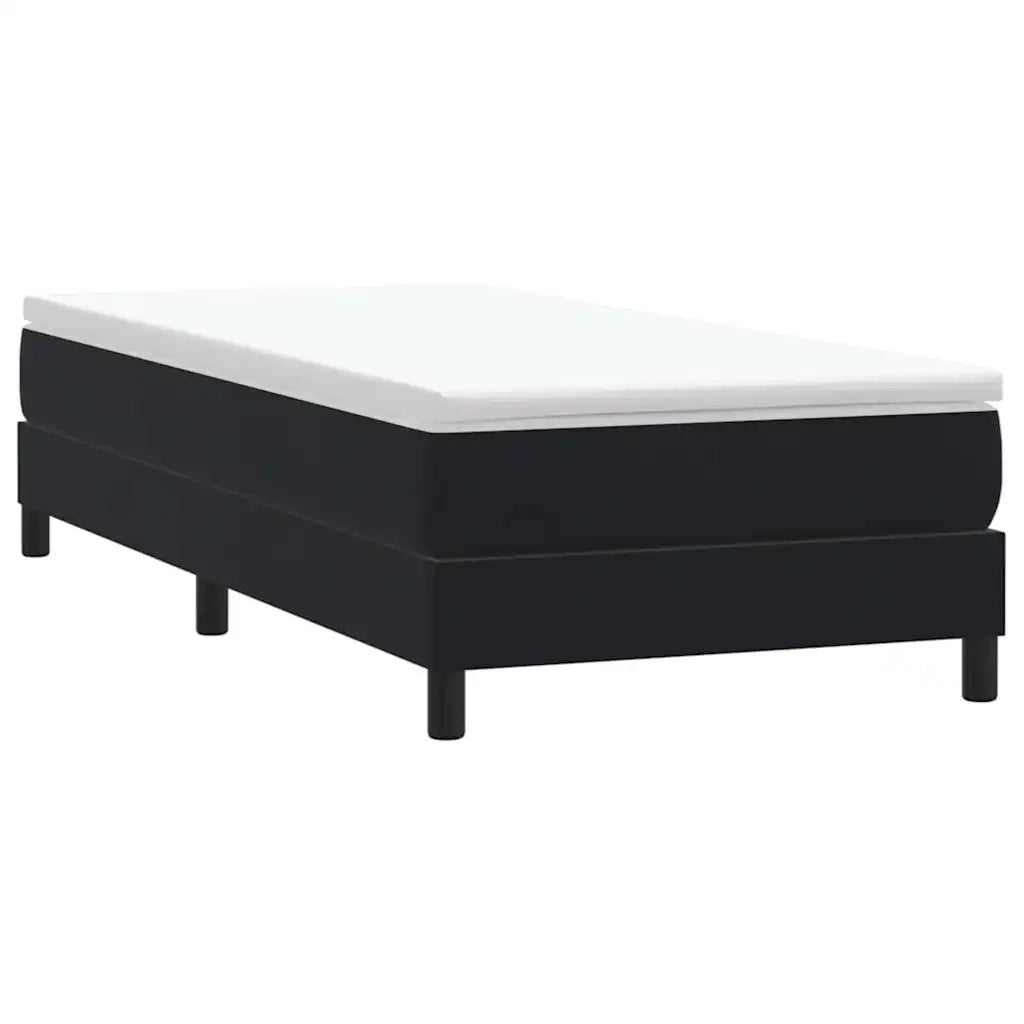 Giroletto a Molle senza Materasso Nero 90x210 cm in Velluto