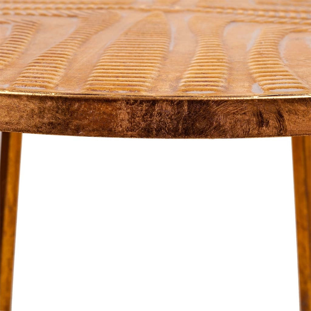 Tavolino in metallo dorato 60x60x60,5h
