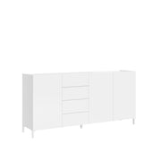 Madia 3 ante/4 cassetti 174x40x84 cm Solaria bianco lucido