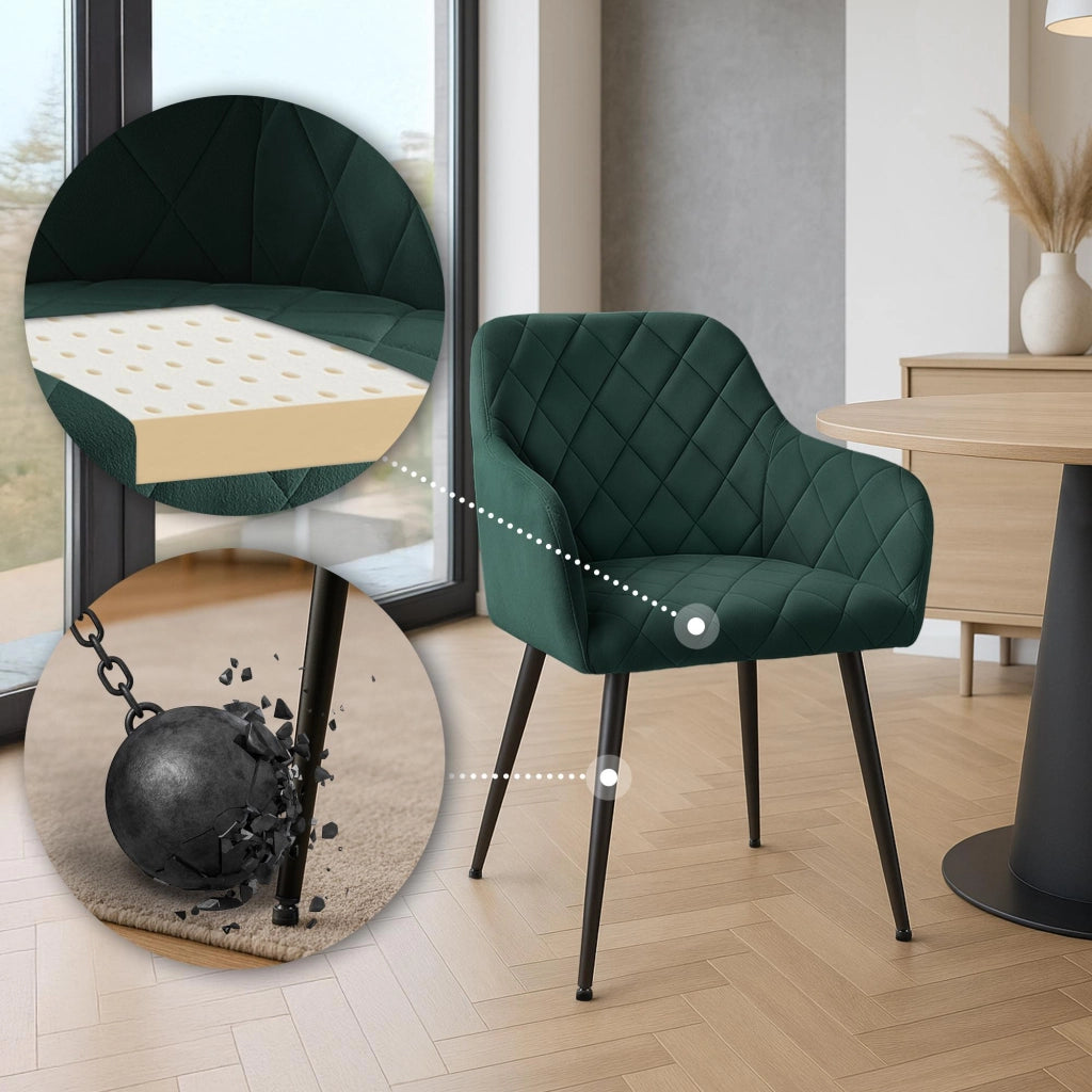 2er Set Esszimmerstuhl Monett Samt B
