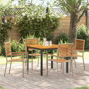 Set da Pranzo per Giardino 5 pcs Beige e Marrone polyrattan