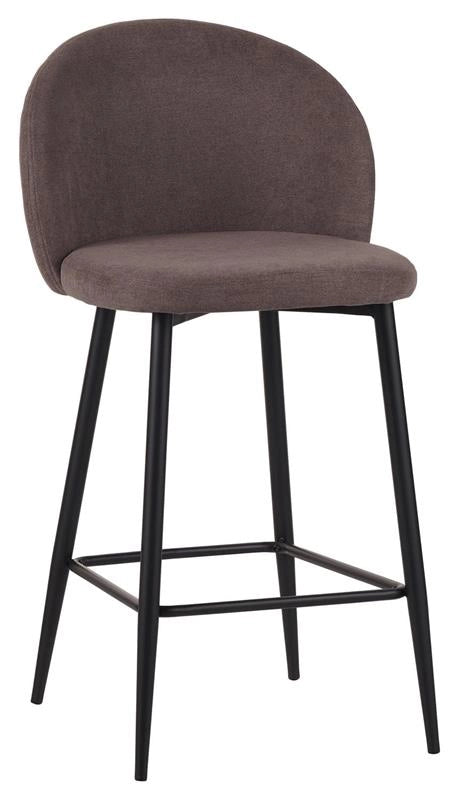 SGABELLO MODELLO SHELLY 50X54,5X96,5  COLOR TABACCO IN TESSUTO CON COMODA SEDUTA E GAMBE ALTE COLOR NERO