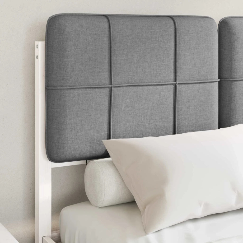 Letto con Testiera Rivestita Grigio chiaro 120 x 200 cm 3405541