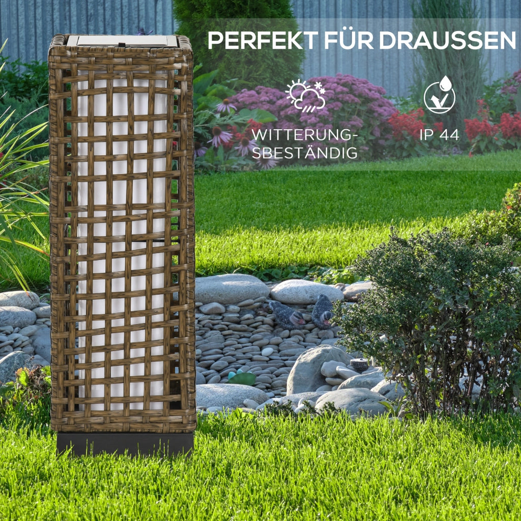 Lampada da Giardino Solare Rattan ¨C Zephmum ¨C 15.5x15.5x46 cm