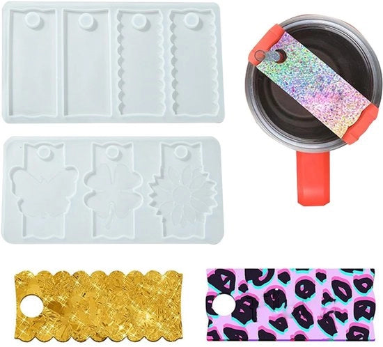 Mallen in Silicone 2 pezzi - Forma rettangolare - Etichette - Disegni farfalla/fiori/foglia - Per creazioni DIY - Silicone di alta qualità - Moulds