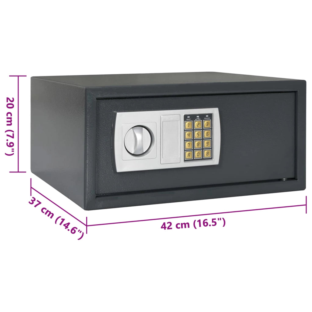 Cassa Digitale Elettronica Grigio Scuro 42x37x20 cm Acciaio