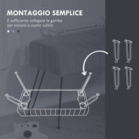 Panca Fondo Letto Imbottita 82x30x47 cm Pelliccia Sintetica Grigia