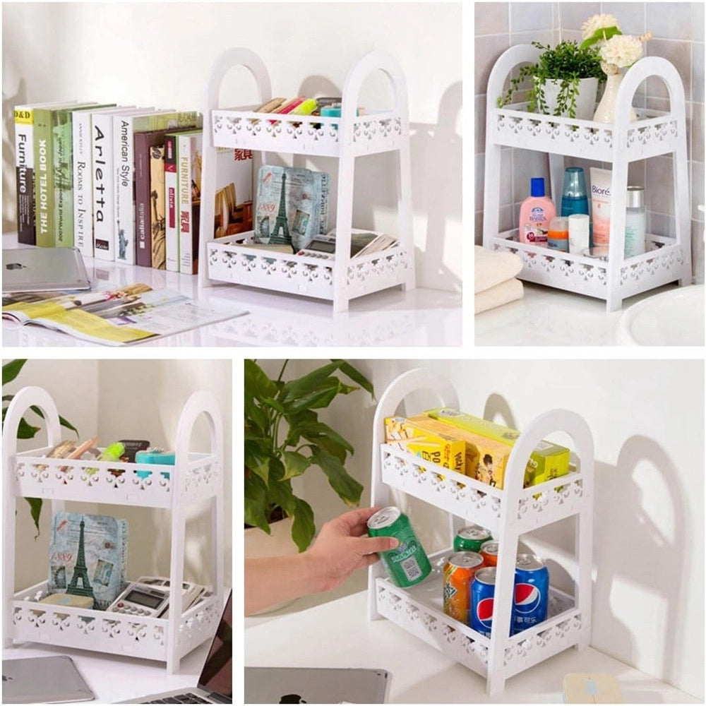 Trade Shop - Mensola Portaoggetti A Doppio Strato Per Cucina Bagno Ufficio Stile Europeo Da Scrivania -