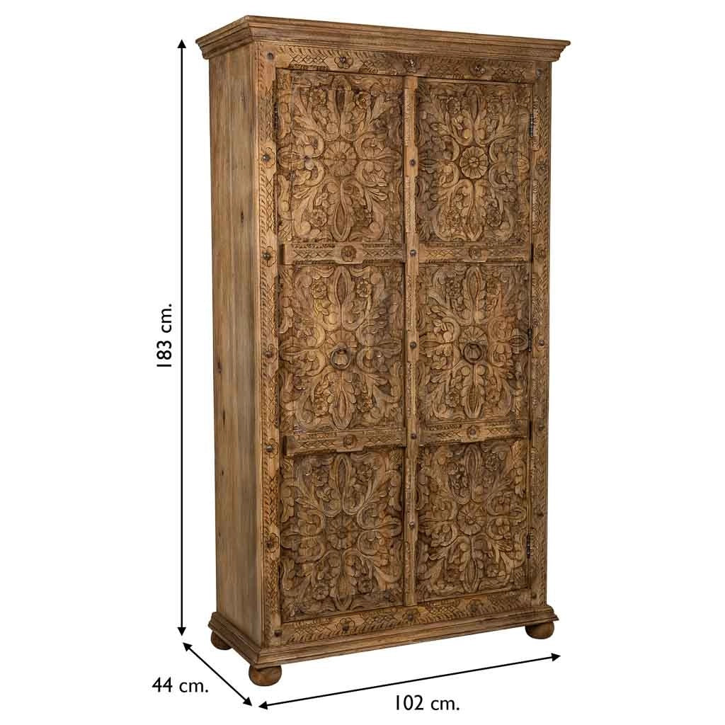 Armadio in legno fatto a mano marrone 102x44x183h