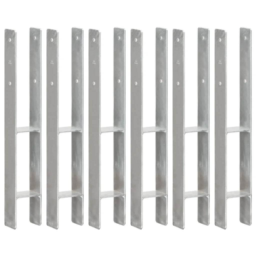 Picchetti per Recinzione 6 pz Argento 8x6x60 cm Acciaio Zincato cod mxl 60008