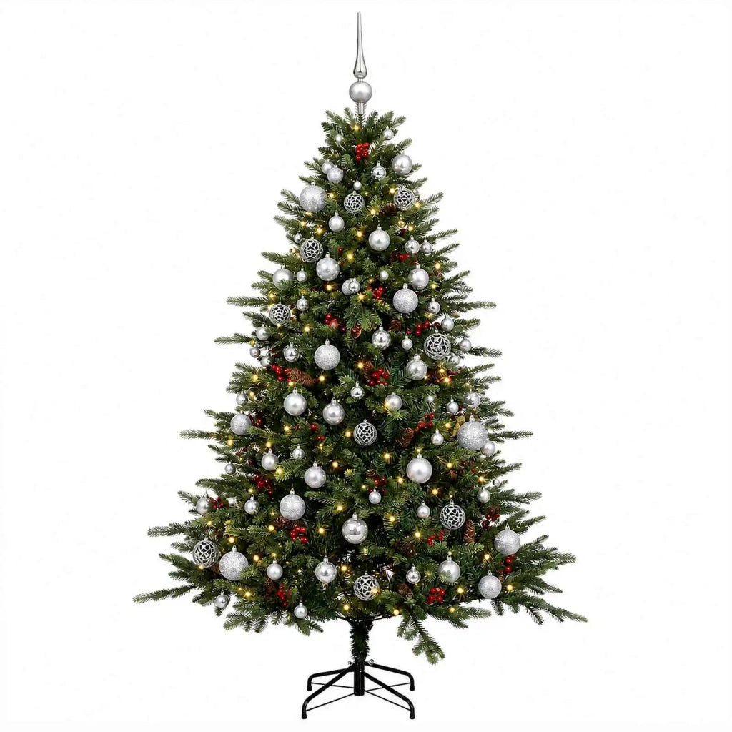 Albero di Natale artificiale con palline 210 cm 300 LED 3466948