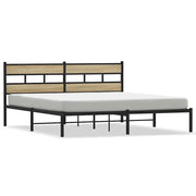 Letto matrimoniale | Letto per adulti | Giroletto senza Materaso in Metallo Rovere Sonoma 180x200 cm