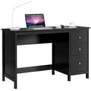Ampia scrivania per computer 120 x 50 x 75 cm con 3 cassetti stile moderno finitura MDF nera 20_0010923