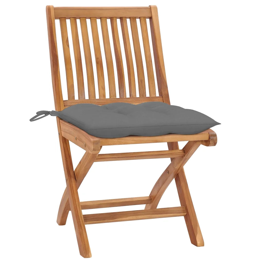 Sedie da Giardino Pieghevoli con Cuscini 6 pz Massello di Teak 3072850