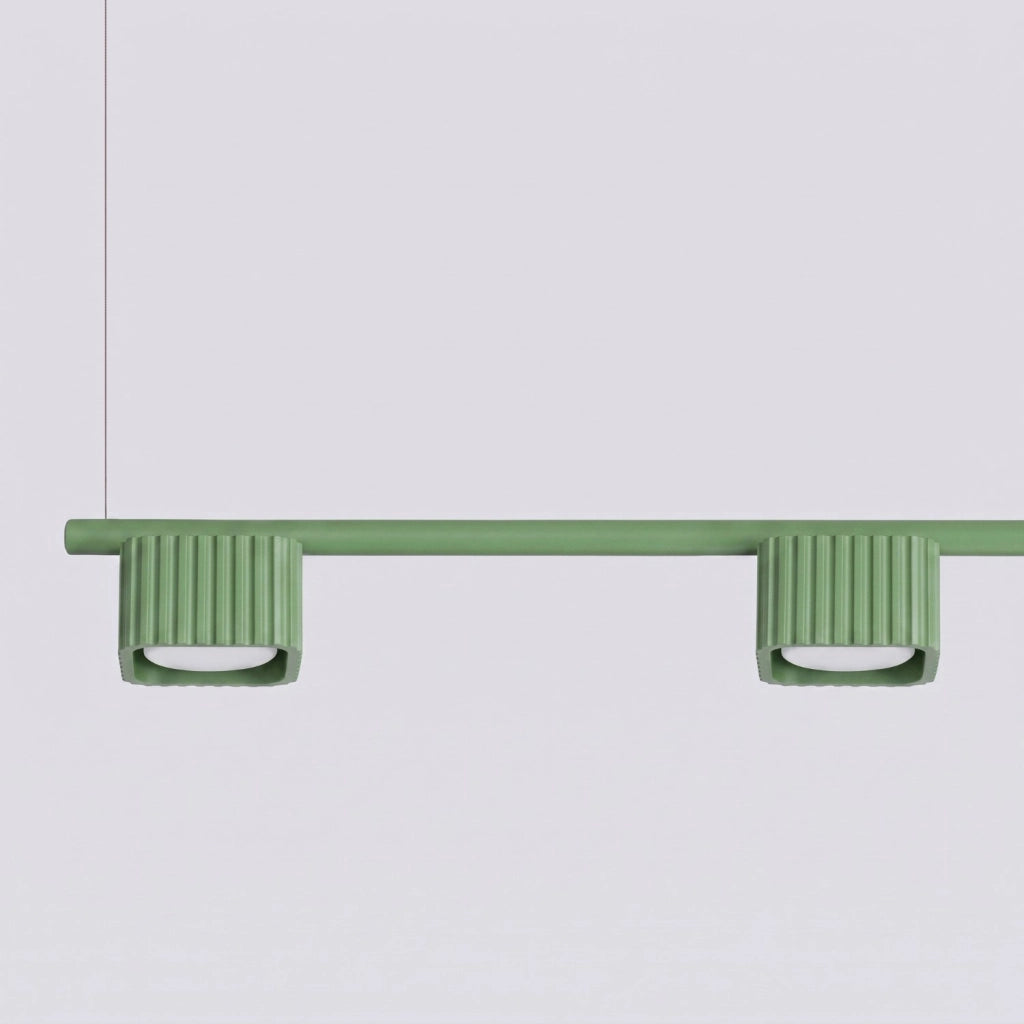 Lampadario RIFF 4 verde salvia Gx53