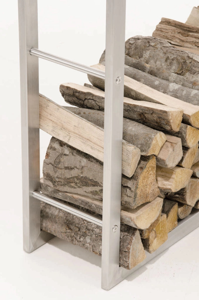 Portalegna KERI in robusto acciaio inossidabile 25x80x100 cm