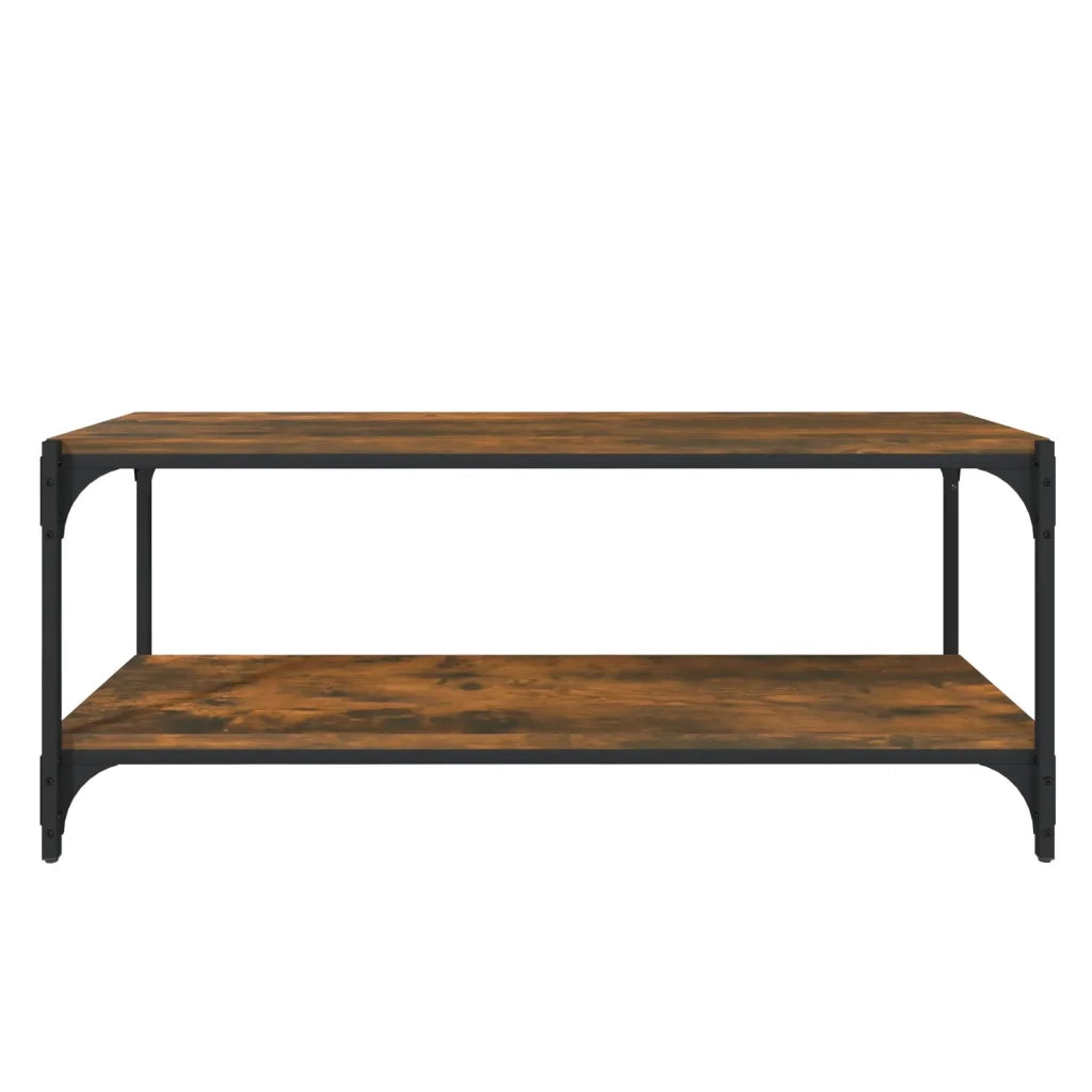 Mobile TV-Credenza per TV-Console TV Rovere Fumo 100x33x41 cm Legno Multistrato e Acciaio