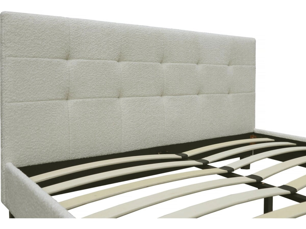 Letto "Julia" tessuto riccio 140x190cm- crema