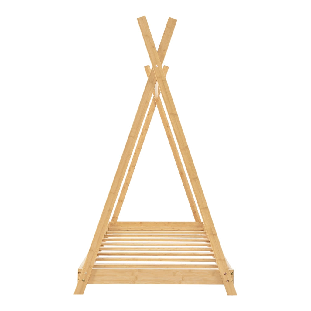 Letto Vimpeli per Cameretta a Forma di Tenda Indiana Bambù Naturale 80x160 cm [en.casa]