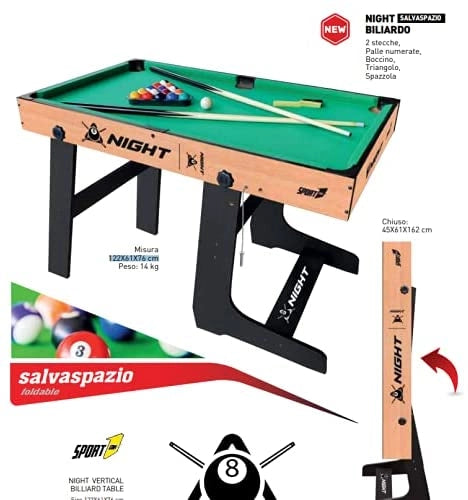 Biliardo Pieghevole Grande Tavolo E-Sport Biliardo Per Bambini Biliardo Biliardo Modello Night Verticale Pieghevole 122X