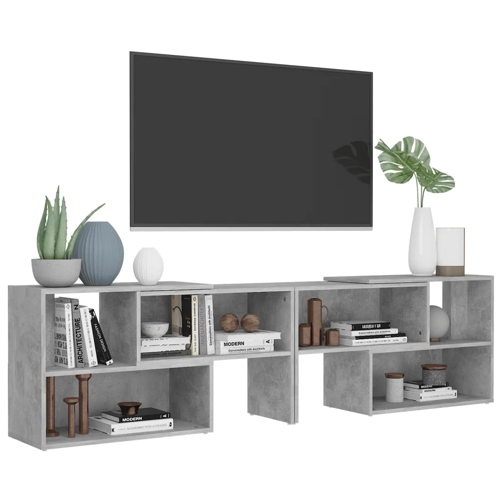 Mobile Porta TV Grigio Cemento 149x30x52cm in Legno Multistrato 808363