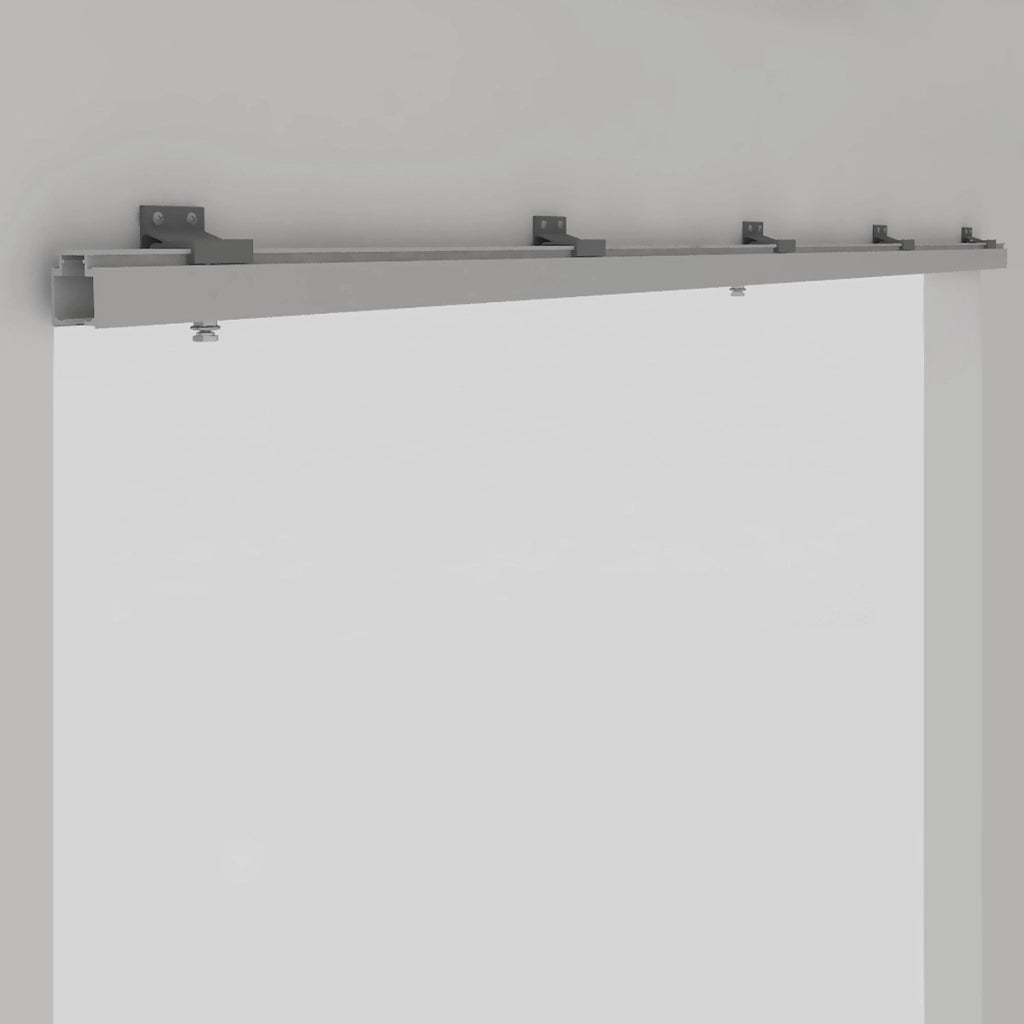 Binario per Porte Scorrevoli con Kit di Accessori 200 cm in Alluminio Emuca