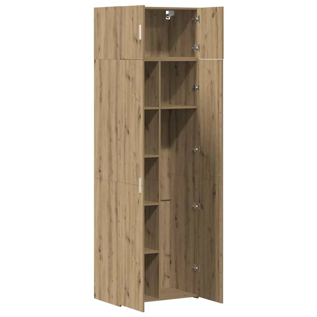Mobile contenitore rettangolare moderno 70 x 42,5 x 185 cm ampio spazio contenitivo minimalista realizzato a mano in legno di rovere 02_0056000