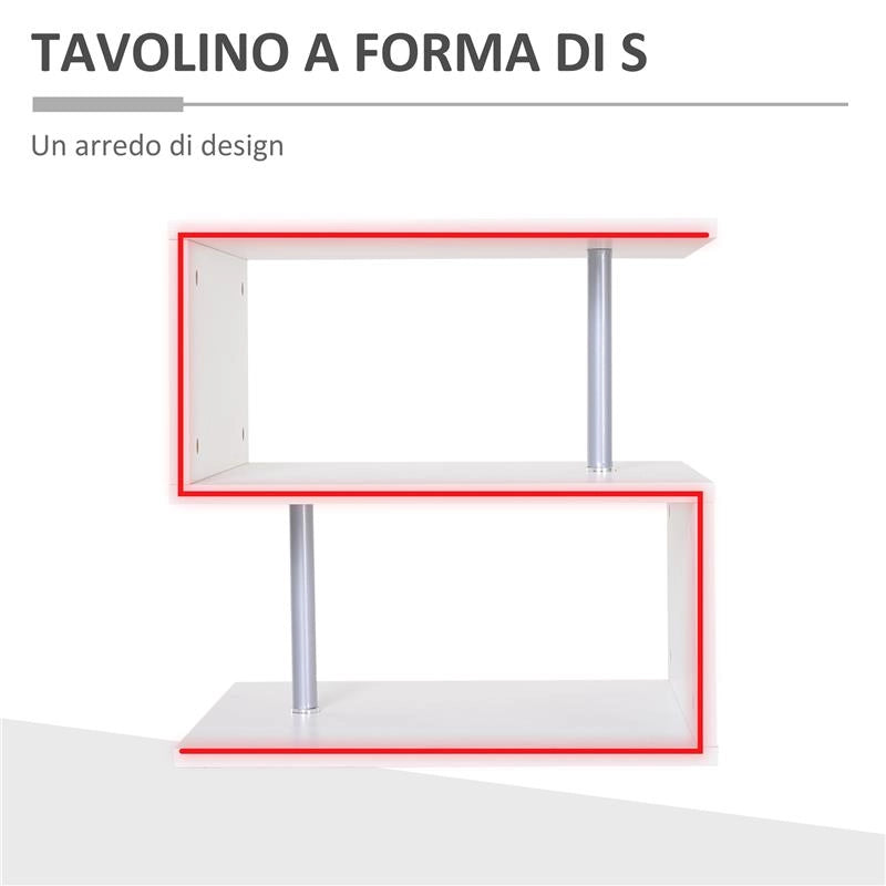 MODERNO TAVOLINO BASSO DA SALOTTO IN LEGNO BIANCO, 50X50X50CM