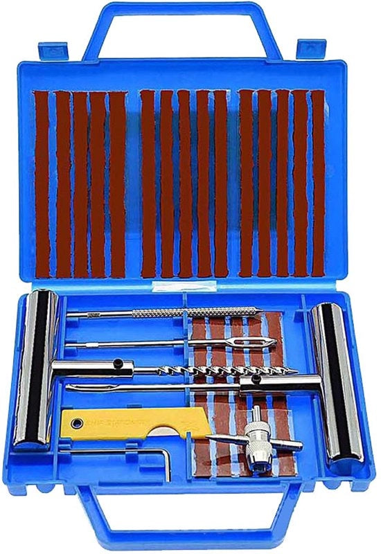 Kit di Riparazione Pneumatici Professionale 28 Pezzi, Perni di Riparazione Universali per Flussi di Pneumatici Senza Gomma per Auto, Camion, RV, SUV, ATV, Motocicletta, Trattore, Rimorchi
