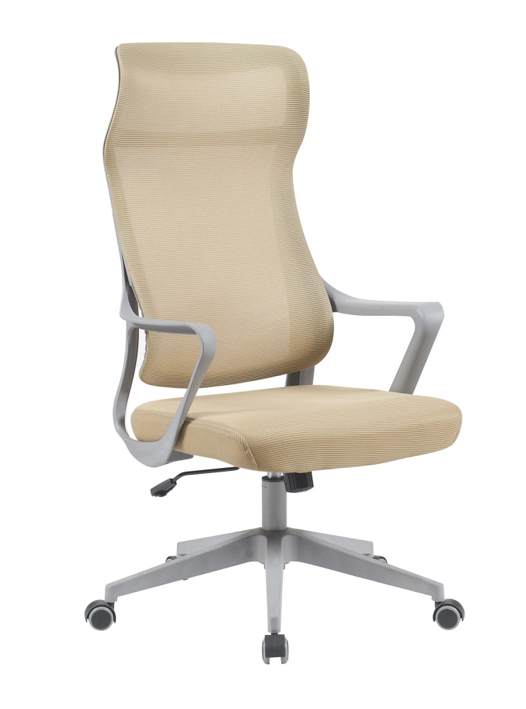 Sedia studio Hispanohogar altezza regolabile in tessuto beige 127x67x69
