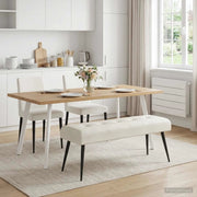 Panchina con bottoni imbottiti Crema 110 x 40 x 46 cm Velluto 42038537