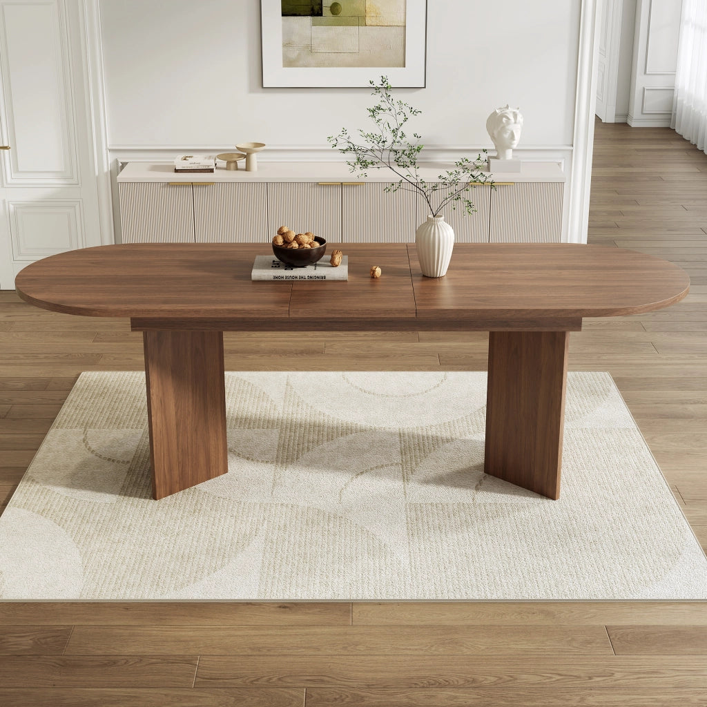 Tavolo da pranzo allungabile 140/180 x 90 cm in MDF; colore noce