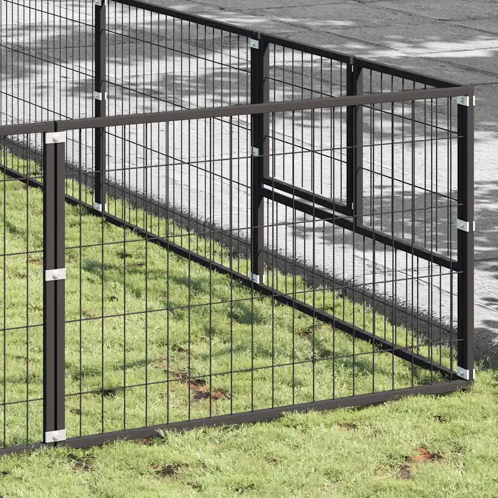 Gabbia per Cani Nera 100 m² in Acciaio 3082197