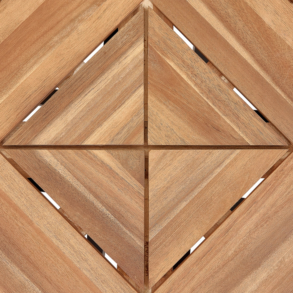 Tavolo da pranzo da giardino in legno chiaro di acacia 110 cm design per interni esterni