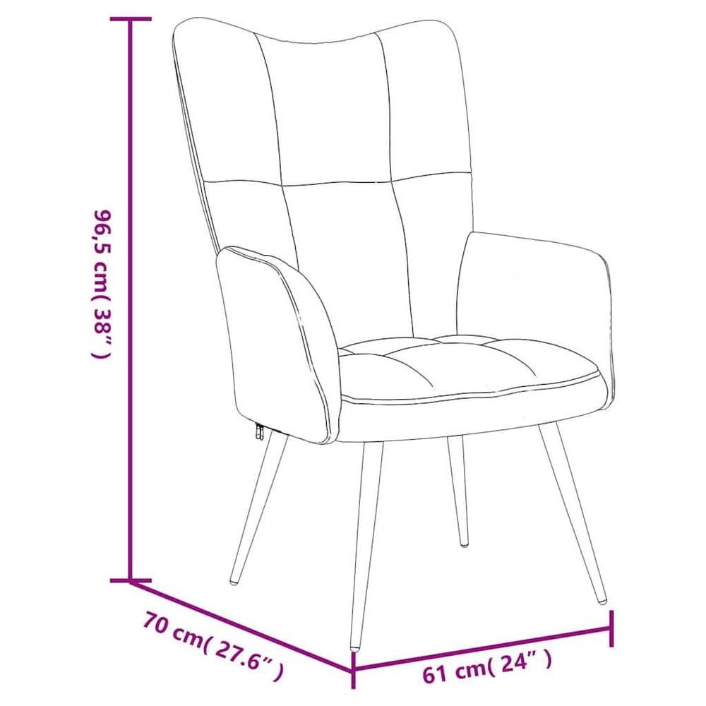 Reclining Armchair With Footstool, Black Velvet
