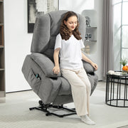 Poltrona relax elettrica alzapersone con funzione massaggio e riscaldamento, reclinabile, grigio scuro