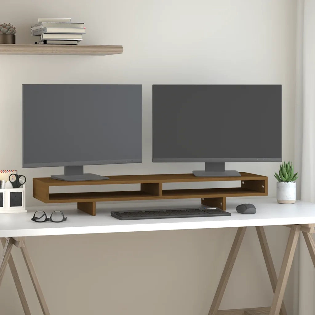Supporto per Monitor Miele 100x27x14 cm Legno Massello di Pino cod mxl 61211