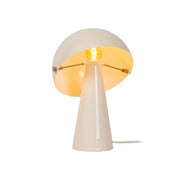 Lampada da tavolo BARONE 1xE27 crema metallo fungo