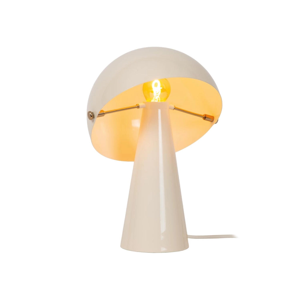 Lampada da tavolo BARONE 1xE27 crema metallo fungo