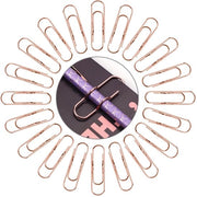 Penne metalliche, 20 contenitori per penne, clip per penne, assistente per penne per quaderni, clip in acciaio inossidabile, supporto per penne, adatto per quasi tutti i formati di penna, cartellino, quaderno, calendari (argento rosé)