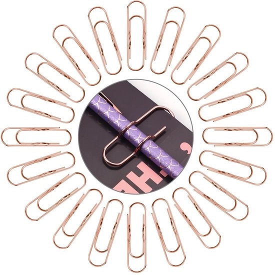 Penne metalliche, 20 contenitori per penne, clip per penne, assistente per penne per quaderni, clip in acciaio inossidabile, supporto per penne, adatto per quasi tutti i formati di penna, cartellino, quaderno, calendari (argento rosé)