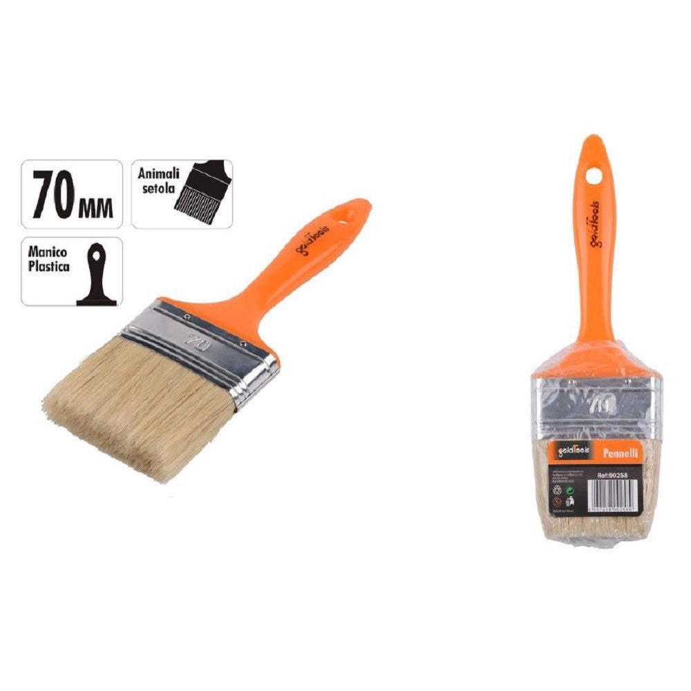Trade Shop - Pennello 70mm Pennellessa Con Manico In Plastica Per Pittura Verniciare 90258 -
