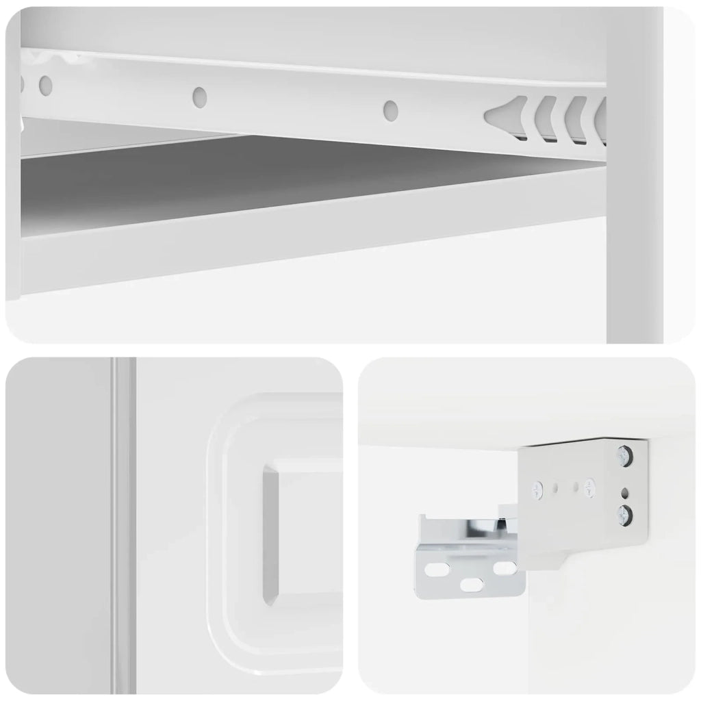 Tavolino da Parete Laterale Bianco Lucido 59 x 34,5 x 17 cm 899339