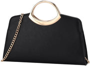 Borsa da Trasporto per Donna, Moda Vegan Borsa da Donna per la Sera, Borsa da Donna Formale a Tracolla per Festa, Matrimonio, Cocktail, Nero