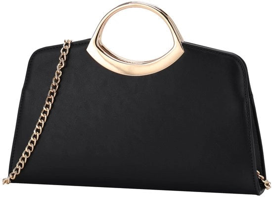 Borsa da Trasporto per Donna, Moda Vegan Borsa da Donna per la Sera, Borsa da Donna Formale a Tracolla per Festa, Matrimonio, Cocktail, Nero