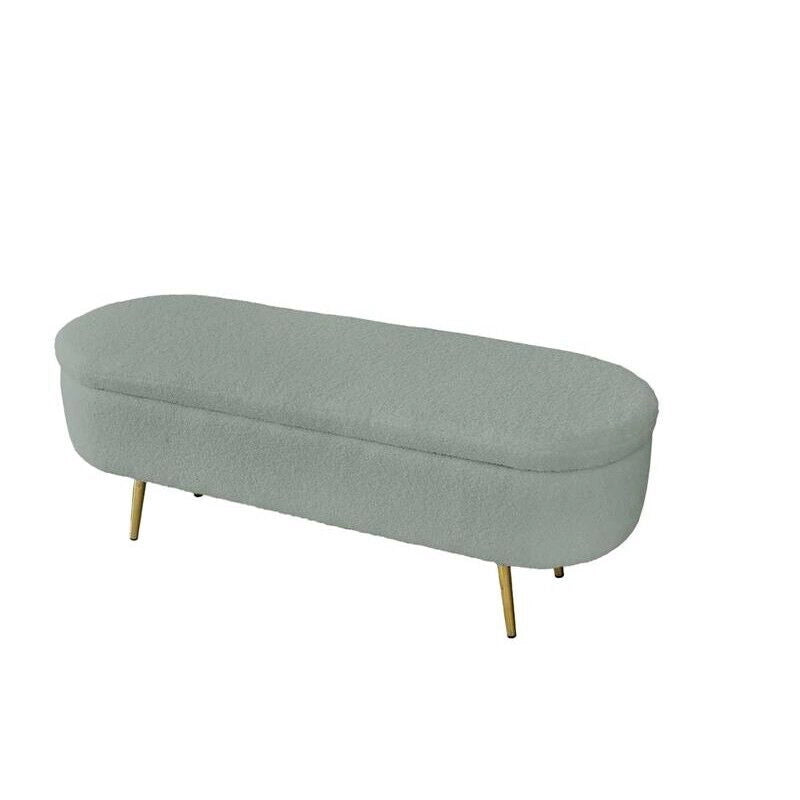 PANCA CONTENITORE TEDDY 122X41X47CM IN TESSUTO VERDE CHIARO